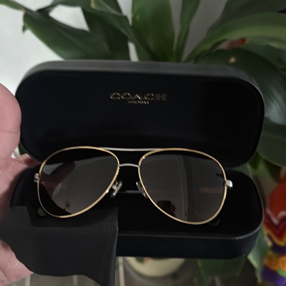 Coach Gold Aviator Sunglasses